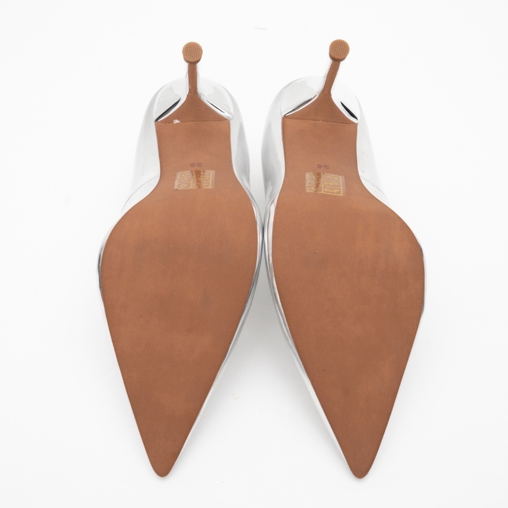 JEFFREY CAMPBELL Trixy‎ Pointed Toe Pump In Silver Metallic - Picture 3 of 12